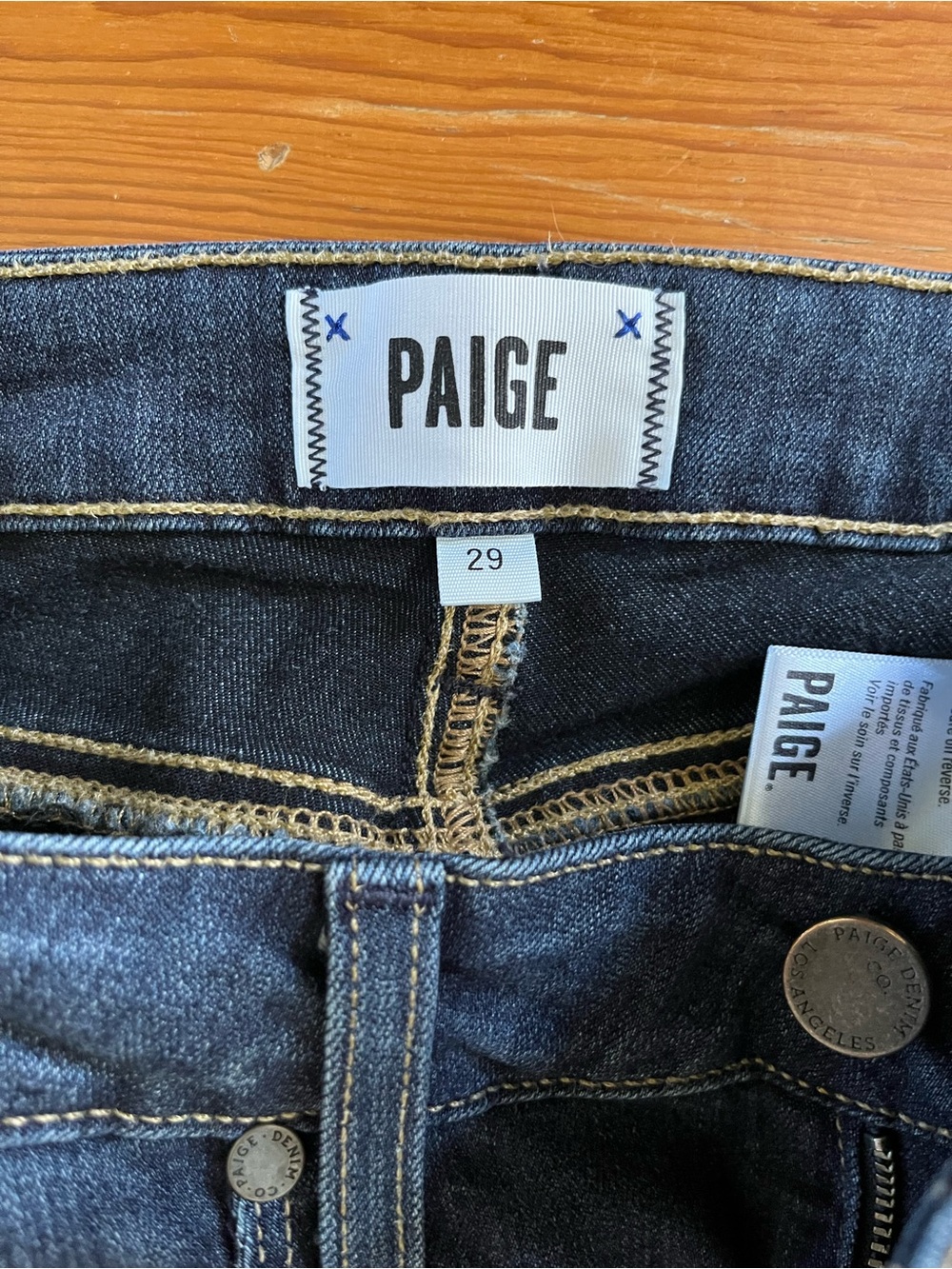 PAIGE VERDUGO ANKLE Dark Denim Skinny Jeans - Deep Blue Wash